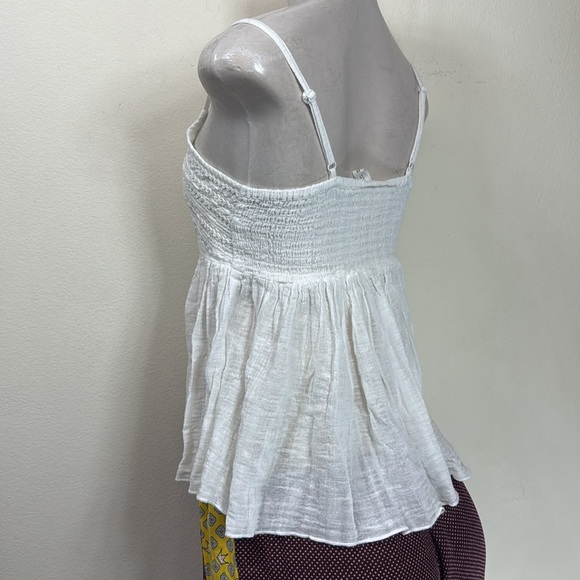 (T6) MANGO TOP DECORATIVE EMBROIDERY, 100% cotton chiffon fabric, size XS - Picture 6 of 15